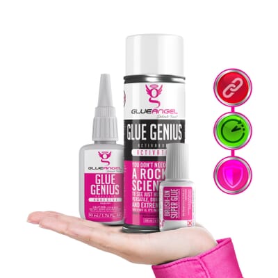 Glue Angel Glue Genius Super Glue and Activator Kit 12-Pack 101.4-fl oz Liquid All Purpose, Quick Dry, Flexible Multipurpose Adhesive | 77GENS5027X12